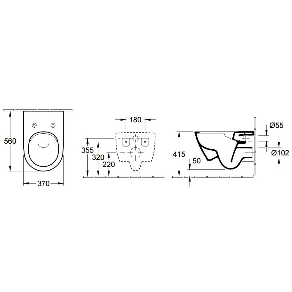 Подвесной унитаз электронный Villeroy&Boch Subway 2.0 5614 R5R1 безободковый с патрубком, крышка-сид