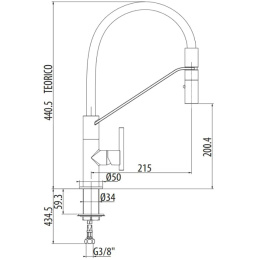 GATTONI Linea 34 0715/PCC0 Смеситель для кухни однорычажный с поворотным изливом, цвет хром