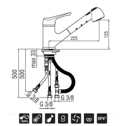 Nobili Skipper BP11117/5-SCR Смеситель для кухни (хром)