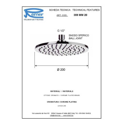 Remer 359MM20NPX Верхний душ Ø 200 мм (никель брашированный глянцевый)