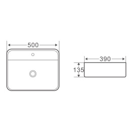 Раковина 50 см BelBagno (BB1321) прямоугольная