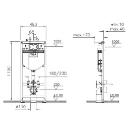 Инсталляция Vitra Uno 720-5800-01EXP для унитаза Vitra Uno (720-5800-01EXP) белый, черный