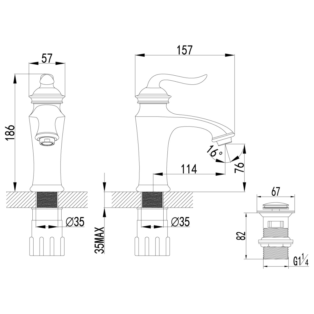 Смеситель для раковины Lemark Brava (LM4706G) золотой