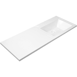 Фото Раковина Эстет Даллас 130 R ФР-00002167 над стиральной машиной Белая