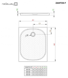 Душевой поддон из искусственного камня Radaway Zantos F 100x80x3,2 Белый M3ZNF1080-06