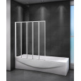 Шторка на ванну Cezares Relax RELAX-V-5-120/140-P-Bi-L/R, 120 х 140 см, стекло рифлёное, цвет профил
