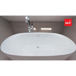 Слив-перелив AlcaPlast A516CKM Click/Clack с плоским переливом, хром