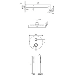Excellent PI white AREX.SET.1245WH Система для душа скрытого монтажа (белый мат)