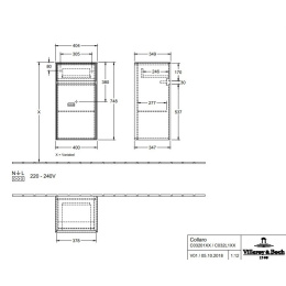 Villeroy Boch Collaro C03201PD Шкаф боковой для ванной комнаты, петли справа (Black Matt Lacquer)