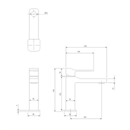 Omnires Slide SL7710GR Смеситель для умывальника (графит)