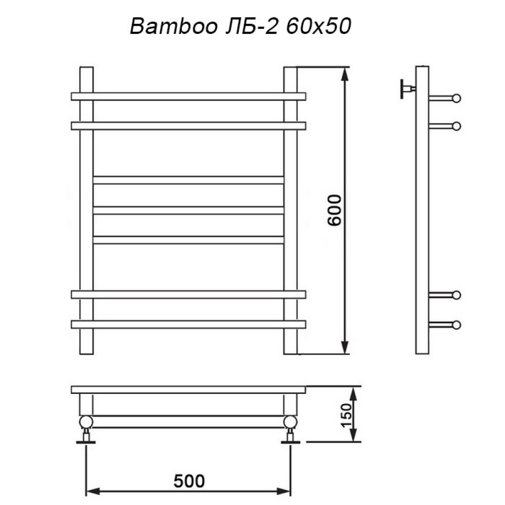 Полотенцесушитель водяной Ника Bamboo ЛБ2 ЛБ 2 60/40