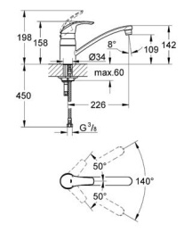 Фото grohe eurosmart 33281 001 Смеситель для кухни (хром)