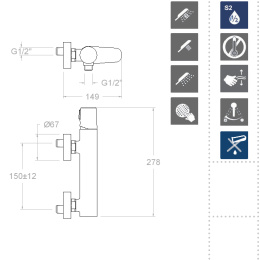 Фото Смеситель для душа RamonSoler TZAR 340801BTNM черный