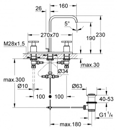 Фото Смеситель для раковины Grohe Allure 20143000 на 3 отверстия