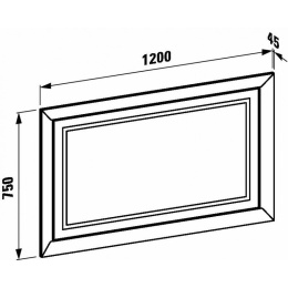 Фото Зеркало Laufen LB3 Classic 4499010685151, в рамке, с подсветкой, 1250х50х750 мм