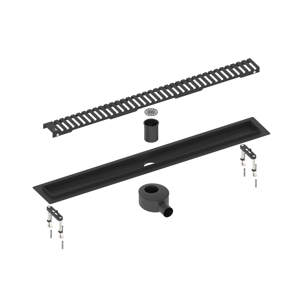 Фото Душевой лоток TIMO Drain System 900 DS230109/03 с вставкой "lines", Чёрный