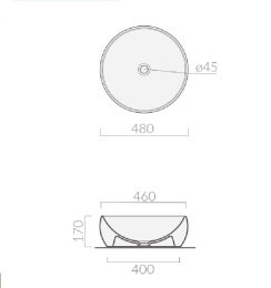 Раковина чаша 48 см Galassia Dream (7333), цвет белый, глянцевый