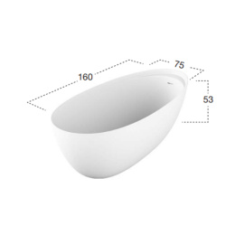 Antonio Lupi Eclipse ECLIPSES Bianco/cr Ванна отдельностоящая, овальная, 160х70х53см, цвет: белый