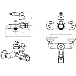 Фото Смеситель для ванны Boheme Vogue (213) золото