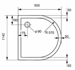 Душевой поддон Huppe PURANO 114 x 90 x h4 см, 210701.055, из искусственного камня