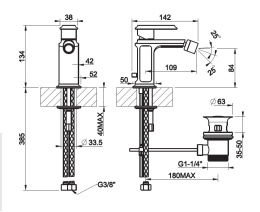 Фото Смеситель для биде Gessi Eleganza (46007#031) хром