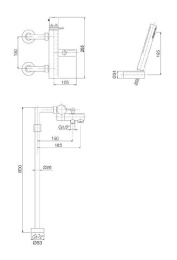 Фото Напольный смеситель для ванны F4034/4CR FIMA Carlo Frattini QUAD