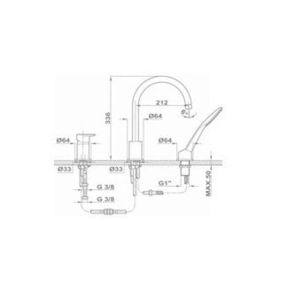 Teka Formentera 621520200 Смеситель для ванны