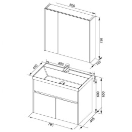 Фото Мебель для ванной Aquanet Латина 80 белый