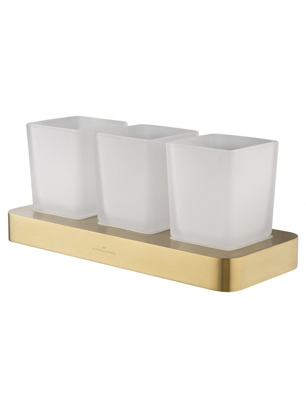 Три стакана для зубных щеток с держателем Wonzon&Woghand Lotte (WW-8338-BG) Золото
