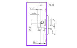 Фото Встраиваемая часть для душа с переключателем Nicolazzi (C4060)