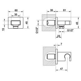 Шланговое подсоединение Gessi Rettangolo (20161#031) хром