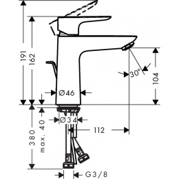 Смеситель для раковины Hansgrohe Talis E (71710340) шлифованный чёрный хром