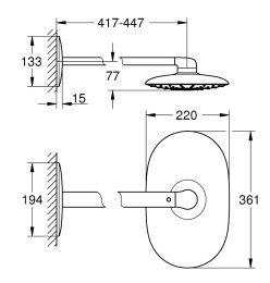 Grohe Rainshower 26450000 Душ верхний, 1 вид струи
