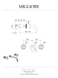 Фото Migliore Reversa 28205 Смеситель для раковины скрытого монтажа настенный, на 3 отв. золото