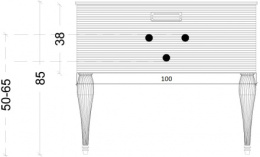 Armadi Art Vallessi Avantgarde 842-100-BCR Тумба Linea 100 черная + Хром_Комплект