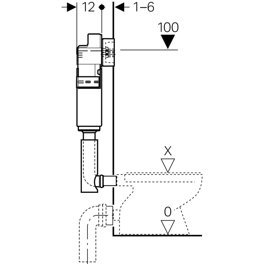 Geberit Delta 109.100.00.1 Бачок для унитаза скрытый смывной, прочее