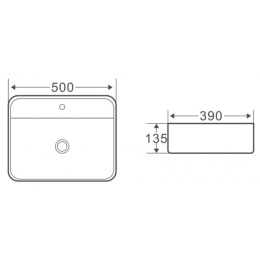 Раковина 50 см BelBagno (BB1321) прямоугольная