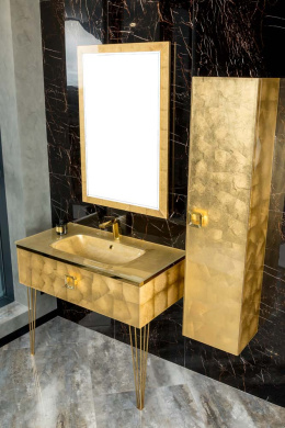 Фото Armadi Art Lucido 852-100-Foil Столешница стекло 100см моноблок Поталь