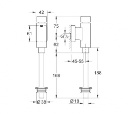Фото Grohe Rondo 37342000 Смывное устройство для писсуара