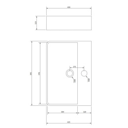 Умывальник OMNIRES GARLAND настольный 60х43 см GARLAND600BP (белый глянец)