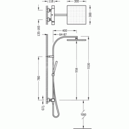 Фото Смеситель термостатический для душа Tres Cuadro 107395