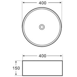 Фото Раковина накладная MIRA MR-8118 40 см белый