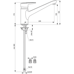 Смеситель для кухонной мойки Ideal Standard CONNECT BLUE B9931AA