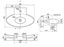 Раковина накладная/подвесная Scarabeo Zefiro 8204