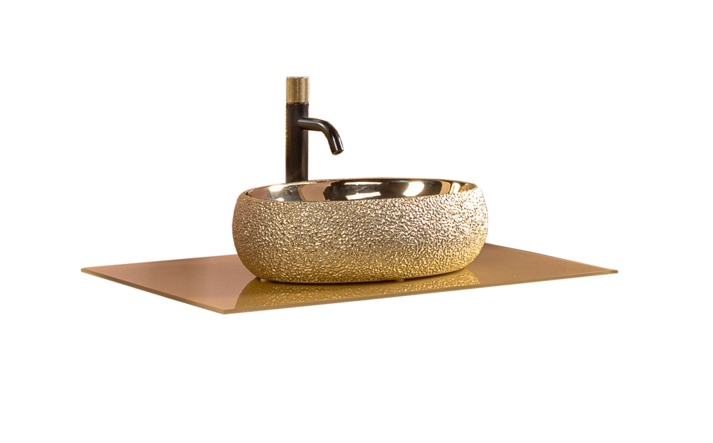 Фото Armadi Art 853-080-G Столешница стекло 80см прямая GOLD