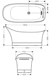 Hansgrohe Axor Urquiola 11440000 Ванна 1800 мм