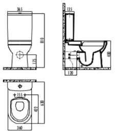 Чаша для напольного унитаза Creavit Letoon (LT361-11CB00E-0000) белый
