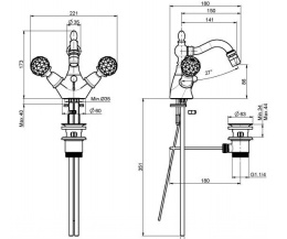Смеситель для биде F5092CCR FIMA Carlo Frattini Elizabeth Chic