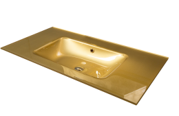 Armadi Art Lucido 852-100-Light Gold Столешница стекло 100см моноблок Светлое золото