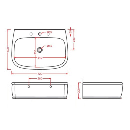 Раковина накладная 72 см ArtCeram Azuley (AZL003 05 00) белый